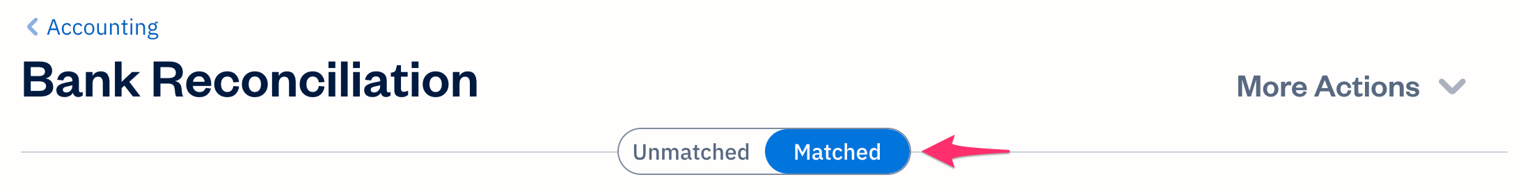 Matched sub-tab toggle selected at top of page.