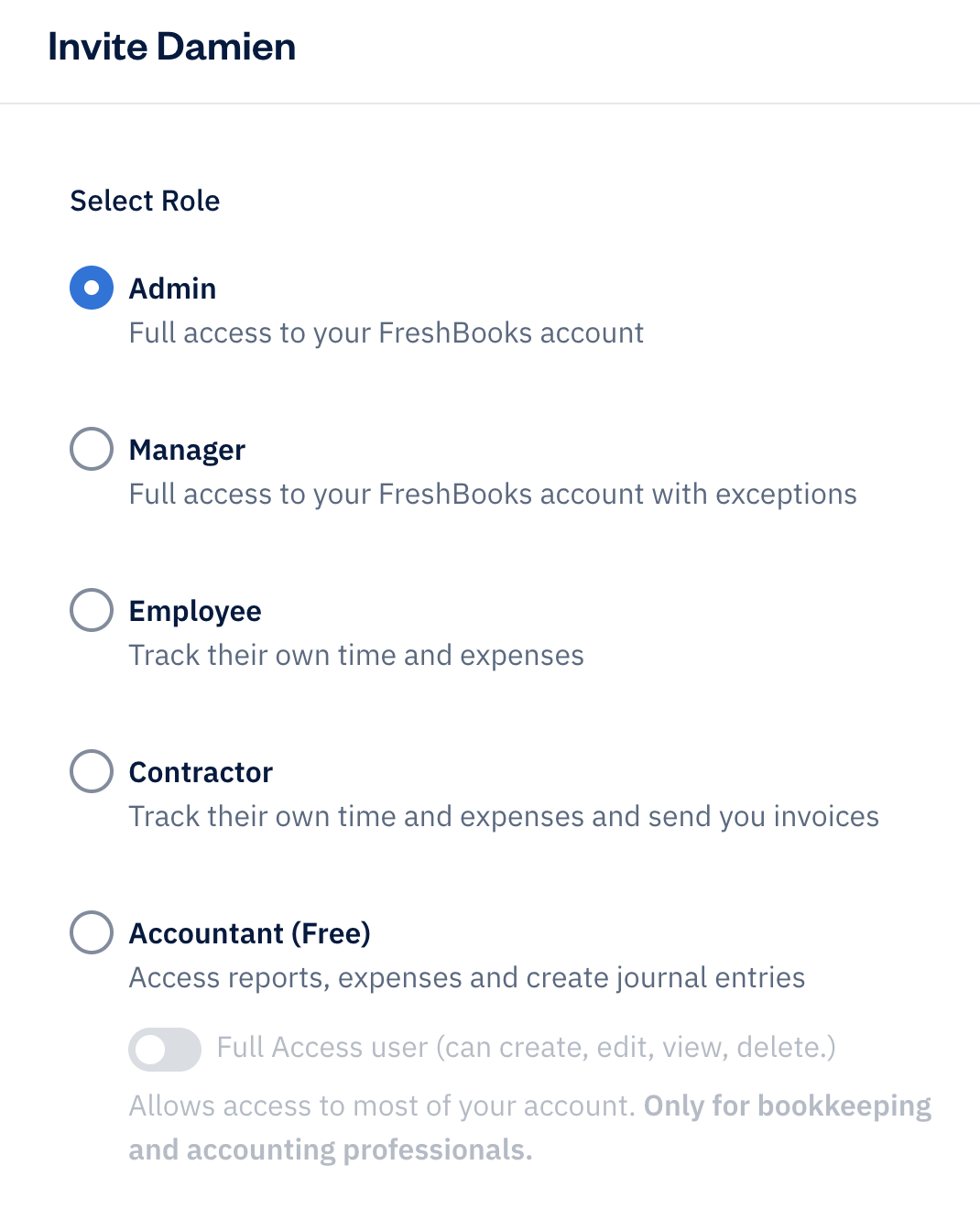 List of roles to assign to team member.
