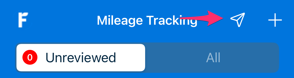 Send report plane icon selected in mileage tracking section.