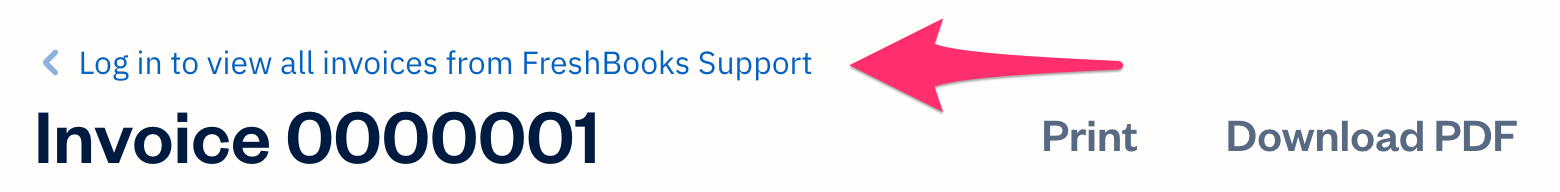 Link to log into account above invoice number.