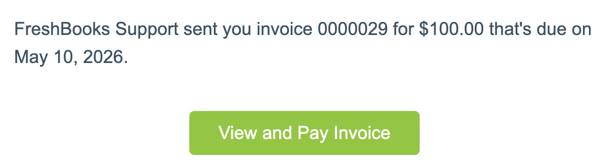 View and pay invoice button in email.