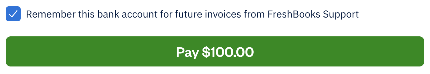 Checkbox next to save bank transfer details.