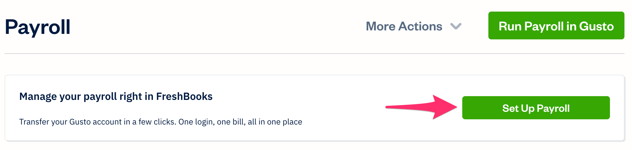 Set up payroll button in payroll section.