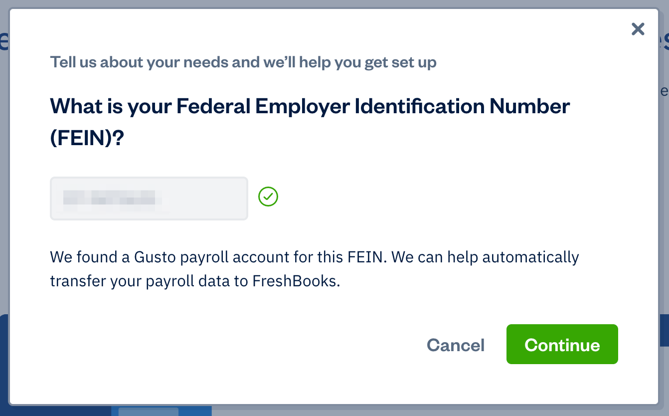 Notification indicating FEIN is in use with option to transfer.
