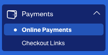 Online payments sub-section selected underneath payments.