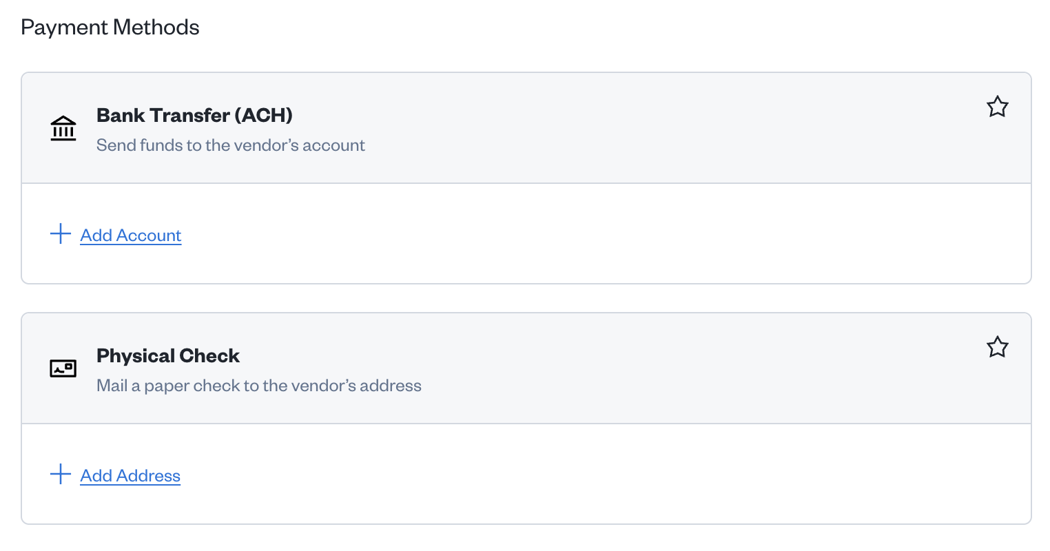Payment methods with bank transfer and physical check options listed.